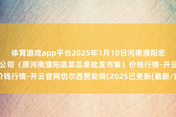 体育游戏app平台2025年1月10日河南濮阳宏进农副产物批发市集有限公司（原河南濮阳蔬菜瓜果批发市集）价钱行情-开云官网切尔西赞助商(2025已更新(最新/官方/入口)