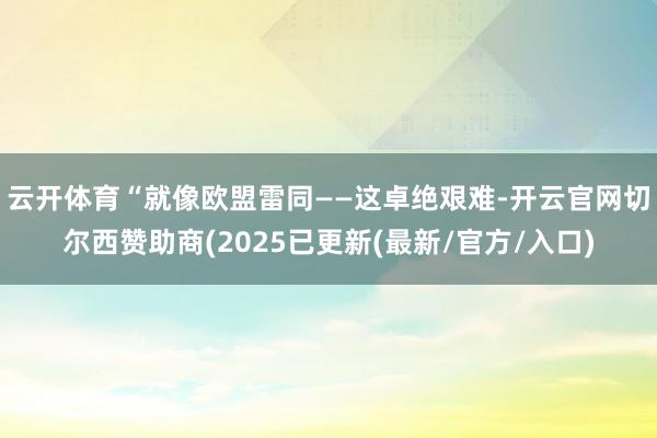 云开体育“就像欧盟雷同——这卓绝艰难-开云官网切尔西赞助商(2025已更新(最新/官方/入口)