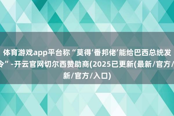 体育游戏app平台称“莫得‘番邦佬’能给巴西总统发号布令”-开云官网切尔西赞助商(2025已更新(最新/官方/入口)