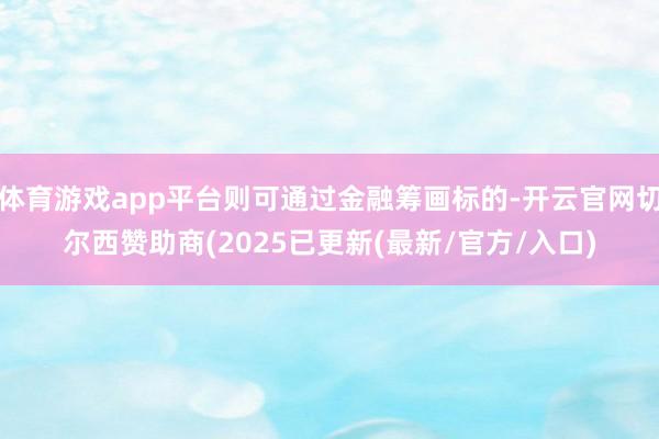体育游戏app平台则可通过金融筹画标的-开云官网切尔西赞助商(2025已更新(最新/官方/入口)