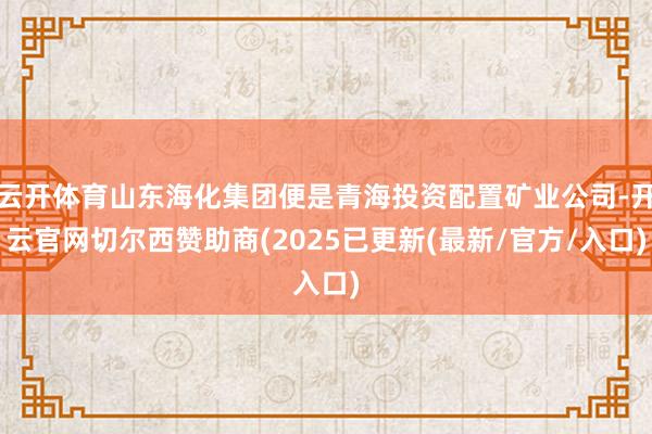 云开体育山东海化集团便是青海投资配置矿业公司-开云官网切尔西赞助商(2025已更新(最新/官方/入口)