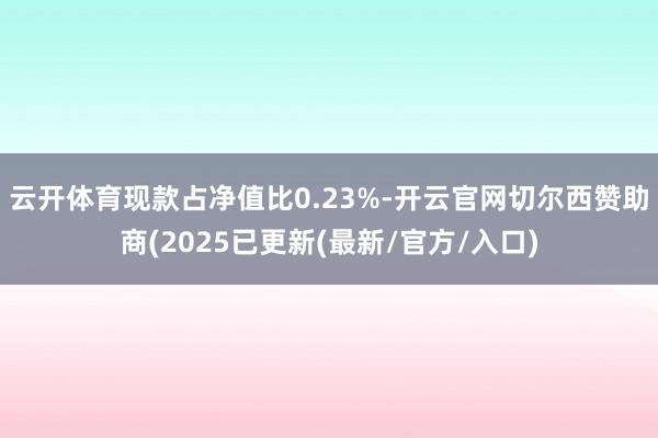 云开体育现款占净值比0.23%-开云官网切尔西赞助商(2025已更新(最新/官方/入口)