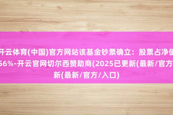开云体育(中国)官方网站该基金钞票确立：股票占净值比87.56%-开云官网切尔西赞助商(2025已更新(最新/官方/入口)