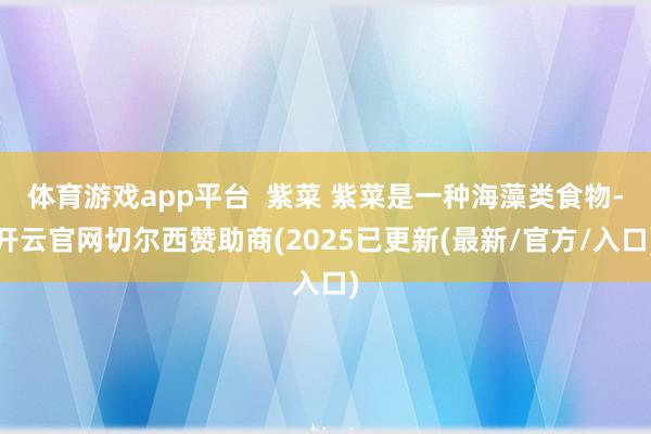 体育游戏app平台  紫菜 紫菜是一种海藻类食物-开云官网切尔西赞助商(2025已更新(最新/官方/入口)
